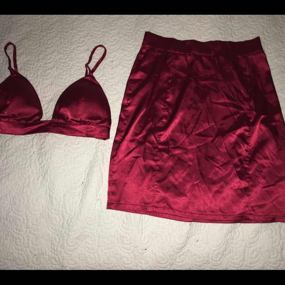 Two piece red bralet